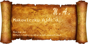Makoviczky Ajád névjegykártya